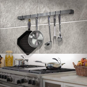 Enclume WR3 HS 36" Classic Wall Rack Utensil Bar w/ 6 Hooks HS