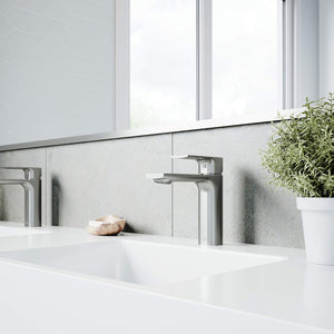 VIGO Davidson 6.375 inch H Single Hole Single Handle Single Hole Bathroom Faucet in Brushed Nickel - Bathroom Sink Faucet VG01043BN