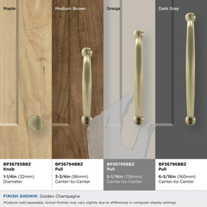 Amerock Cabinet Pull Golden Champagne 5-1/16 in (128 mm) Center-to-Center Drawer Pull Renown Kitchen and Bath Hardware Furniture Hardware
