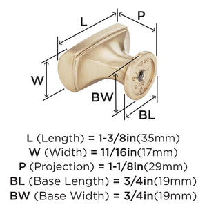 Amerock Cabinet Knob Champagne Bronze 1-3/8 inch (35 mm) Length Highland Ridge 1 Pack Drawer Knob Cabinet Hardware