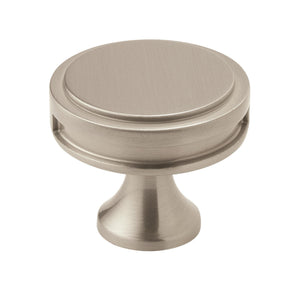 Amerock Cabinet Knob Satin Nickel 1-3/8 inch (35 mm) Diameter Oberon 1 Pack Drawer Knob Cabinet Hardware