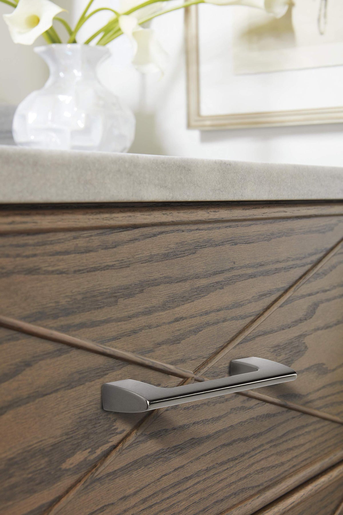 Amerock Cabinet Pull Graphite 3 inch (76 mm) Center to Center Riva 1 Pack Drawer Pull Drawer Handle Cabinet Hardware
