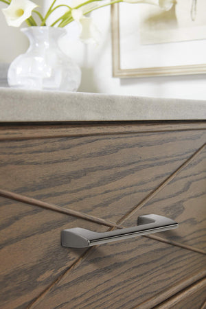 Amerock Cabinet Pull Graphite 3 inch (76 mm) Center to Center Riva 1 Pack Drawer Pull Drawer Handle Cabinet Hardware