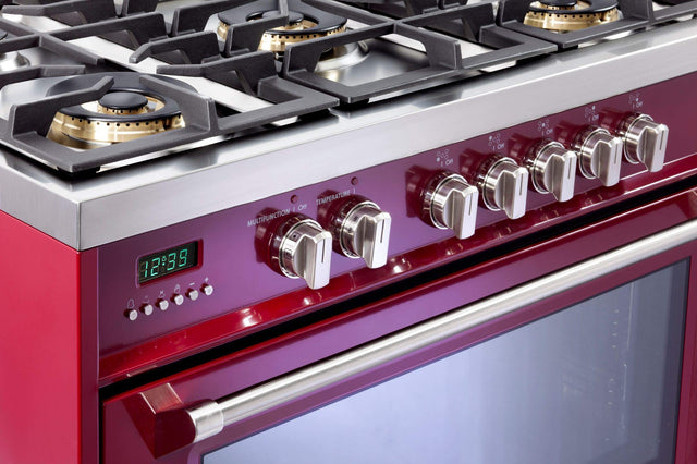 Verona VDFSGE365BU Designer 36" Dual Fuel Single Oven Range - Burgundy