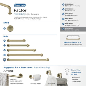 Amerock Cabinet Pull Golden Champagne 7-9/16 in (192 mm) Center-to-Center Drawer Pull Factor Kitchen and Bath Hardware Furniture Hardware