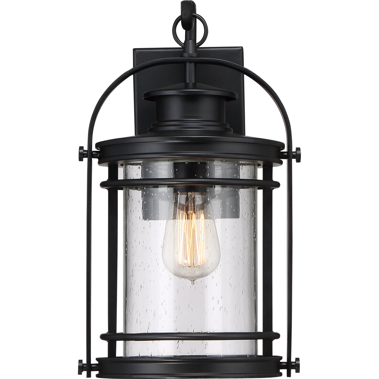 Quoizel BKR8408K Booker Outdoor Wall Sconce, 1-Light, 100 Watts, Mystic Black (15" H x 9" W)