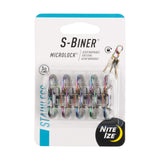 Nite Ize S-Biner MicroLock Aluminum, Locking Keychain Carabiner, 5 Pack, Assorted Colors
