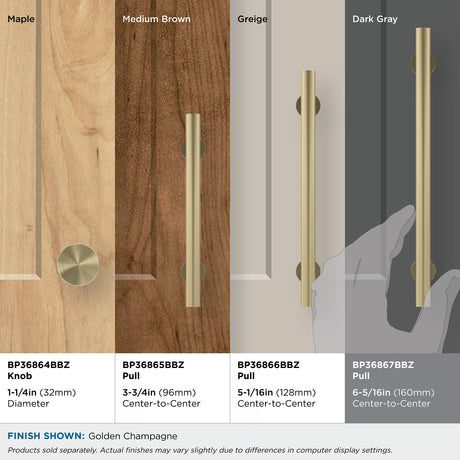 Amerock Cabinet Pull Golden Champagne 6-5/16 in (160 mm) Center-to-Center Drawer Pull Radius Kitchen and Bath Hardware Furniture Hardware