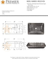 Premier Copper Products VREC2014EN 20″ Rectangle Copper Vessel Sink (Showroom Display for Sale)
