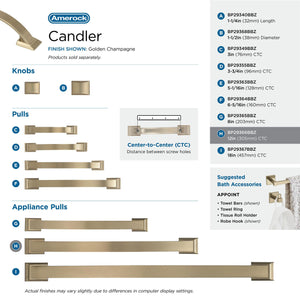 Amerock Appliance Pull Golden Champagne 12 inch (305 mm) Center to Center Candler 1 Pack Drawer Pull Drawer Handle Cabinet Hardware