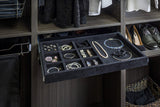 Hardware Resources JD1-24R-BL Black Felt 10-Compartment Jewelry Organizer Drawer