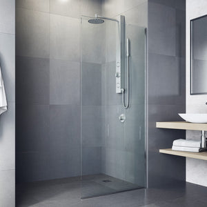 VIGO 20" W x 39" H Gardenia 2-Jet Stainless Steel Shower Panel, Thermostatic, Volume, Dual Function Control Type and Handheld Showerhead - VG08016ST