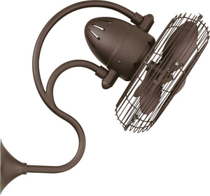 Matthews Fan ME-TB Melody 3-speed oscillating wall-mounted Art Nouveau style fan in textured bronze finish.