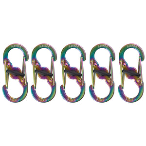 Nite Ize S-Biner MicroLock Aluminum, Locking Keychain Carabiner, 5 Pack, Assorted Colors