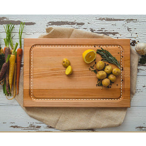 John Boos BBQBD-6 Large Maple Wood Cutting Board for Kitchen Prep, 18” x 12” 1.5” Thick, Hand Grip, Juice Groove, Charcuterie, Reversible Block 18X12X1.5 MPL-EDGE GR-REV-GRV-GRIPS