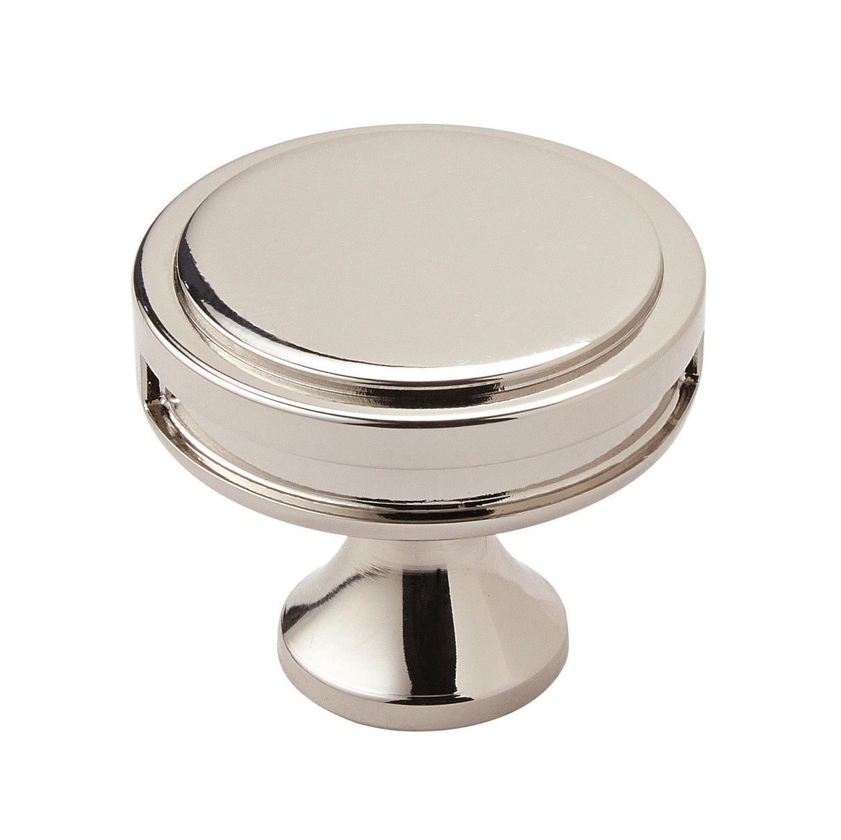 Amerock Cabinet Knob Polished Nickel 1-3/8 inch (35 mm) Diameter Oberon 1 Pack Drawer Knob Cabinet Hardware