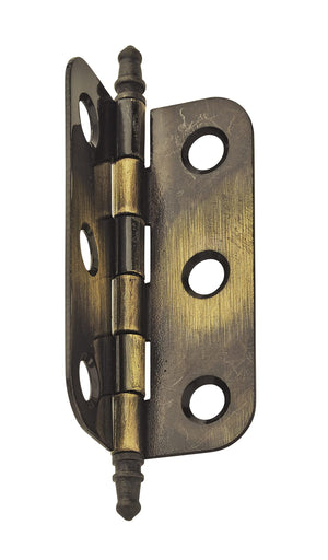 Amerock Cabinet Hinge 2-11/16 inch (68 mm) Length Hinge Antique Brass 2 Pack Non Self-Closing Hinge Butt Hinge Cabinet Door Hinge