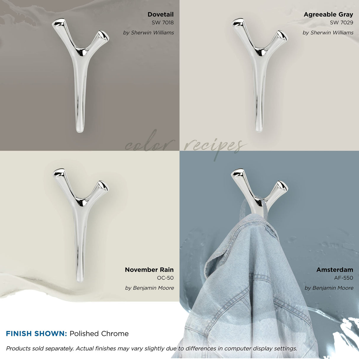 Amerock HBX3701726 Kodiak Double Prong Decorative Wall Hook Polished Chrome Hook for Coats, Hats, Backpacks, Bags Hooks for Bathroom, Bedroom, Closet, Entryway, Laundry Room, Office