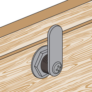 Prime-Line U 9950 Drawer and Cabinet Lock – Secure Important Files and Drawers, 1-3/8 in., Diecast Stainless Steel, Fits on 1 in. Max Panel Thickness, Keyed Different (1 Kit)