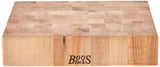 John Boos CCB151503 Medium Maple Wood Cutting Board for Kitchen 15 x Inches, 3 Inches Thick Reversible End Grain Charcuterie Block with Finger Grips 15X15X3 MPL-END GR-REV-NO GRV-