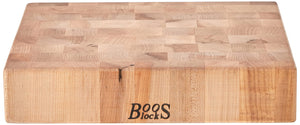 John Boos CCB151503 Medium Maple Wood Cutting Board for Kitchen 15 x Inches, 3 Inches Thick Reversible End Grain Charcuterie Block with Finger Grips 15X15X3 MPL-END GR-REV-NO GRV-