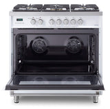 Verona VDFSGE365W Designer 36" Dual Fuel Single Oven Range - White