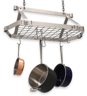 Enclume DR5 SS Retro Rectangle Pot Rack w/ 12 Hooks SS