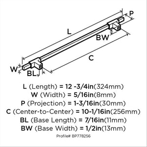 Amerock Cabinet Pull Polished Chrome/Satin Nickel 10-1/16 inch (256 mm) Center to Center Urbanite 1 Pack Drawer Pull Drawer Handle Cabinet Hardware