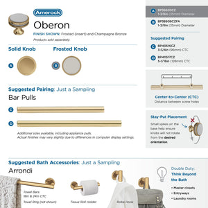 Amerock Cabinet Knob |Champagne Bronze/Frosted Acrylic 1-3/8 in (35 mm) Diameter Drawer Knob Oberon Kitchen and Bath Hardware Furniture Hardware