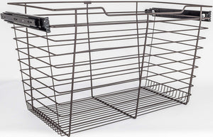 Hardware Resources POB1-142917ORB Dark Bronze Closet Pullout Basket with Slides 14