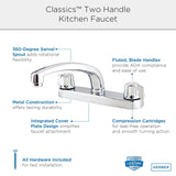 Gerber G0742416 Chrome Classics Two Handle Kitchen Faucet Deck Plate MOUNTED...