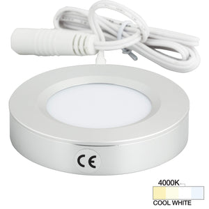 Task Lighting L-PS-FR-3BA-40 180 Lumen Pearl Series Puck Light, Brushed Aluminum 4000K Cool White