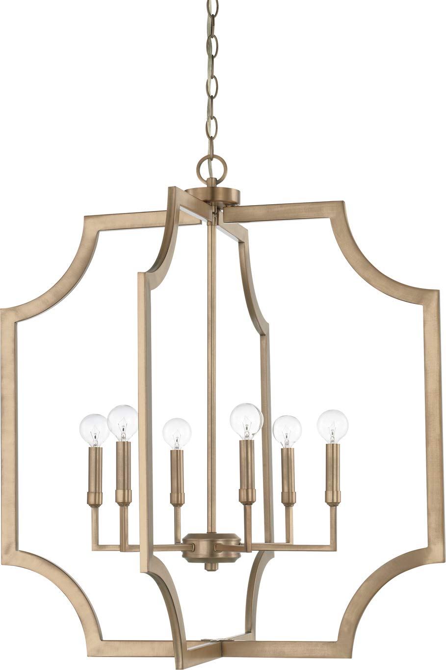 Capital Lighting 526161AD Lesley 6 Light Foyer Aged Brass