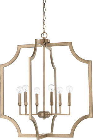 Capital Lighting 526161AD Lesley 6 Light Foyer Aged Brass