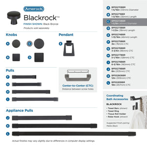 Amerock Cabinet Knob Black Bronze 1-5/8 inch (41 mm) Diameter Blackrock 1 Pack Drawer Knob Cabinet Hardware