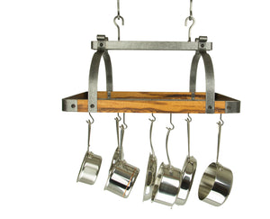 Enclume SPR2-30 HS TW Signature 30" Rectangle Ceiling Pot Rack w/ 24 Hooks HS/Tigerwood