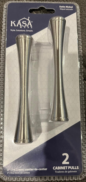 KasaWare K5123SN-2 4" Overall Length Fluted Bar Pull, 2-pack