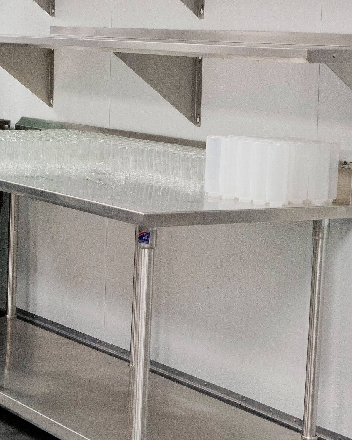 John Boos ST6R5-3048GSK 16 Gauge Stainless Steel Work Table with 5" Rear Riser, Galvanized Base and Shelf, 48" x 30"