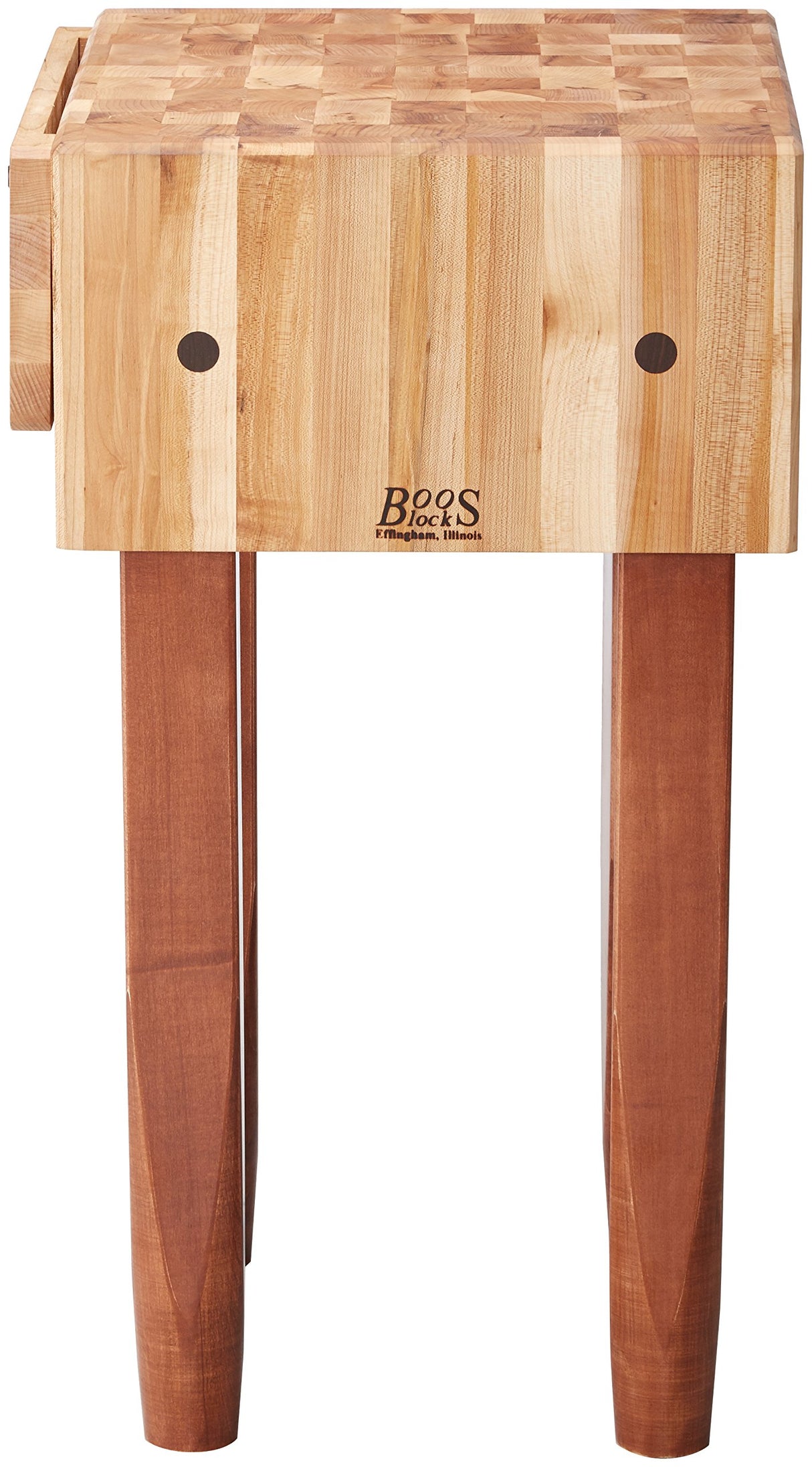 John Boos PCA1-CR Pca1 18x18x10" Maple Butcher Block w/Knife Holder,Cherry Stain Legs PCA BLOCK 18X18X10 W/HOLDER CRM