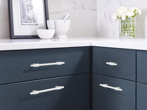 Amerock Cabinet Pull Polished Chrome/White 6-5/16 inch (160 mm) Center to Center Urbanite 1 Pack Drawer Pull Drawer Handle Cabinet Hardware