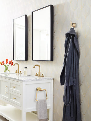 Amerock BH36042CZ Champagne Bronze Towel Ring 5-9/16 in (141 mm) Length Towel Holder St. Vincent Hand Towel Holder for Bathroom Wall Small Kitchen Towel Holder Bath Accessories