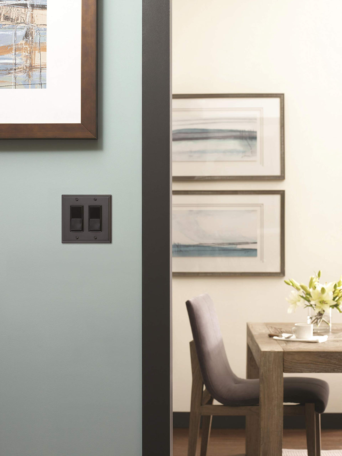 Amerock Wall Plate Black Bronze 2 Rocker Switch Plate Cover Mulholland 1 Pack Decora Wall Plate Light Switch Cover
