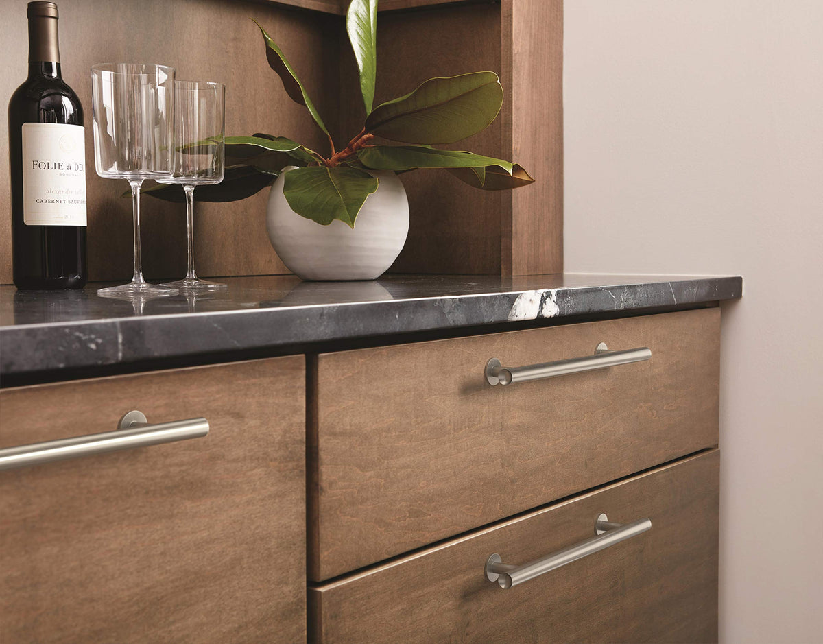 Amerock Cabinet Pull Satin Nickel 6-5/16 inch (160 mm) Center-to-Center Radius 1 Pack Drawer Pull Cabinet Handle Cabinet Hardware