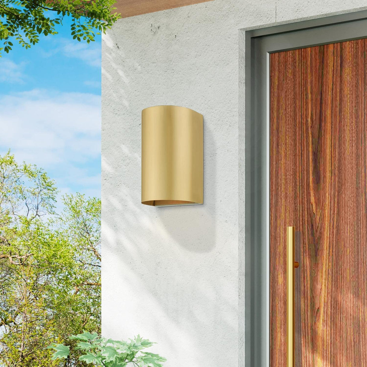 Livex Lighting 22061-32 Bond - 1 Light Small Outdoor ADA Wall Sconce in Urban Style-7 Inches Tall and 4.25 Inches Wide, Finish Color: Satin Gold
