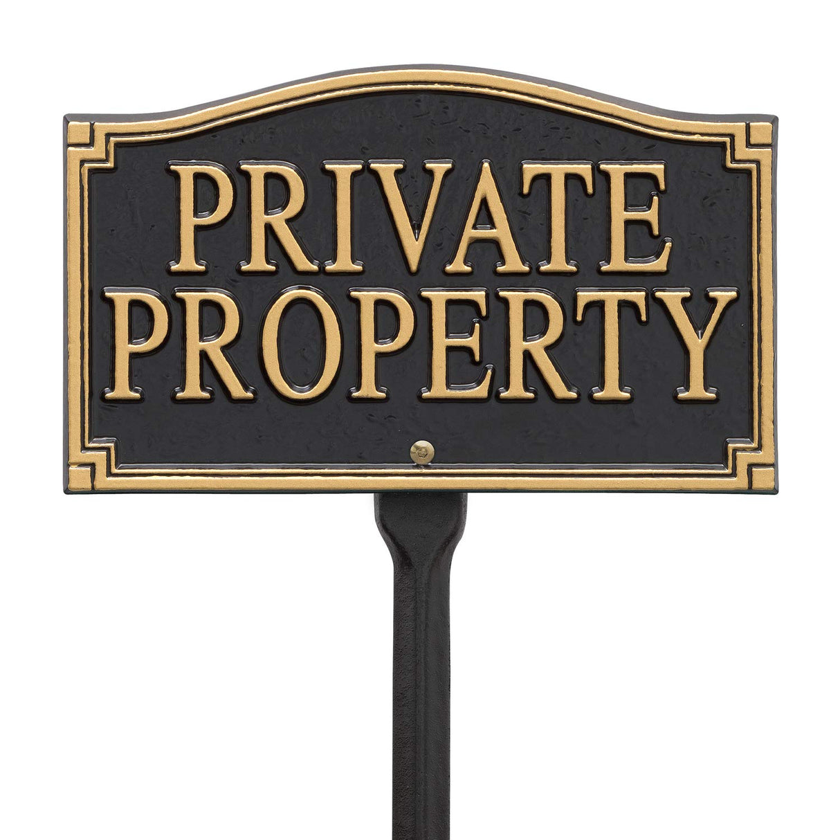 Whitehall 01430 - Private Property Statement Plaque - Wall/Lawn - Black/Gold