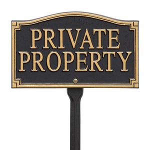Whitehall 01430 - Private Property Statement Plaque - Wall/Lawn - Black/Gold