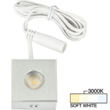 Task Lighting L-MS-CL-1BA-30 105 Lumen Brushed Aluminum Mini Square Puck Light, 3000K Soft White