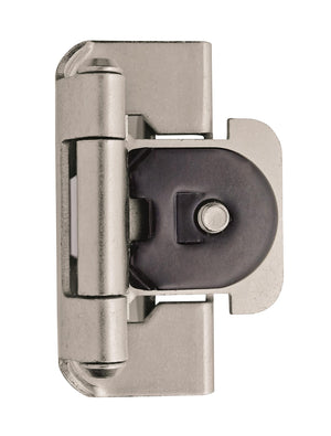 Amerock Double Demountable Cabinet Hinge 1/2 inch (13 mm) Overlay Hinge Satin Nickel 2 Pack Self-Closing Hinge Cabinet Door Hinge