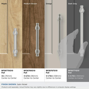 Amerock BP36771G10 Satin Nickel Cabinet Pull 6-5/16 in (160 mm) Center-to-Center Cabinet Handle Winsome Drawer Pull Kitchen Cabinet Handle Furniture Hardware
