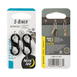 Nite Ize S-Biner MicroLock Aluminum, Locking Keychain Carabiner, 5 Pack, Assorted Colors